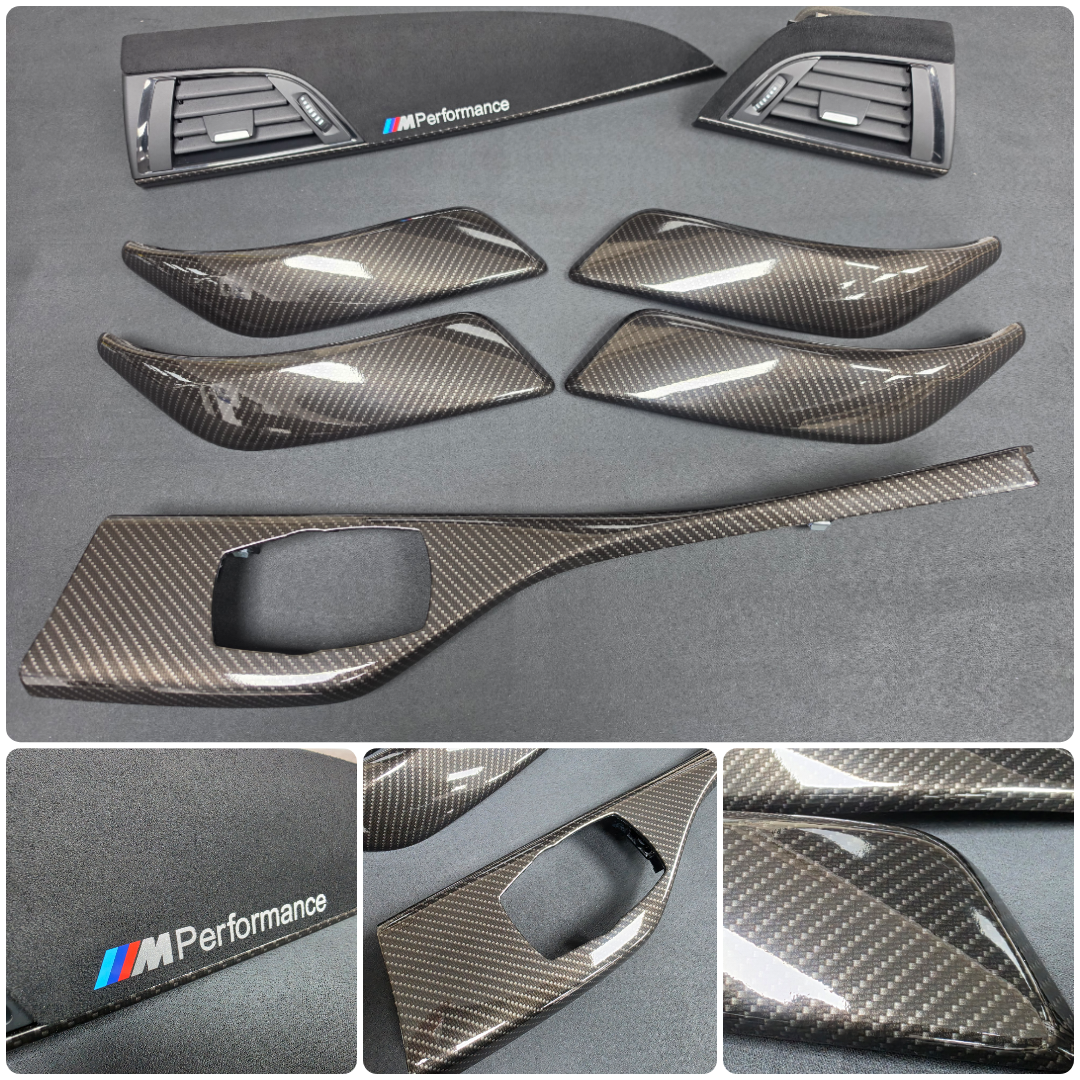 BMW F20 INTERIOR TRIM SET - PERFORMANCE STYLE / HIGH GLOSS CARBON / ALCANTARA (MTD-HG)